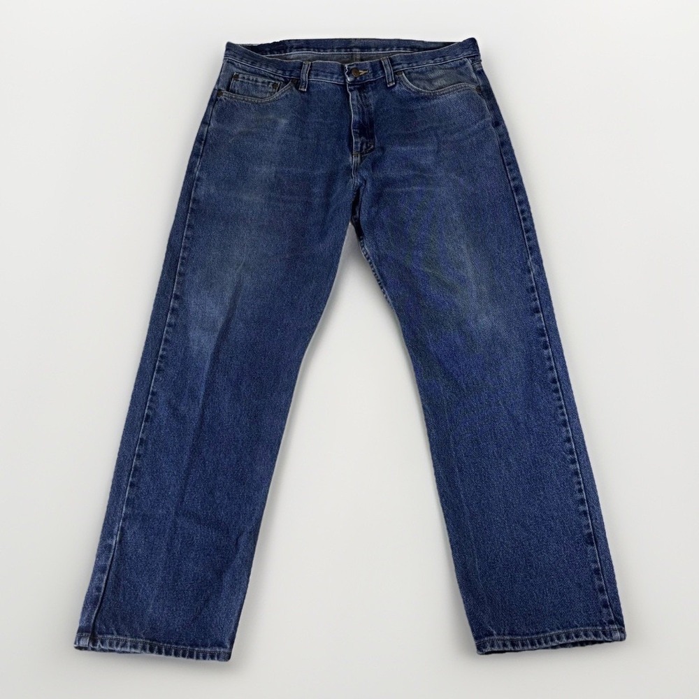 Wrangler Relaxed Fit Jeans Mens 36x30 Blue Medium Wash Denim Cowboy Work Utility